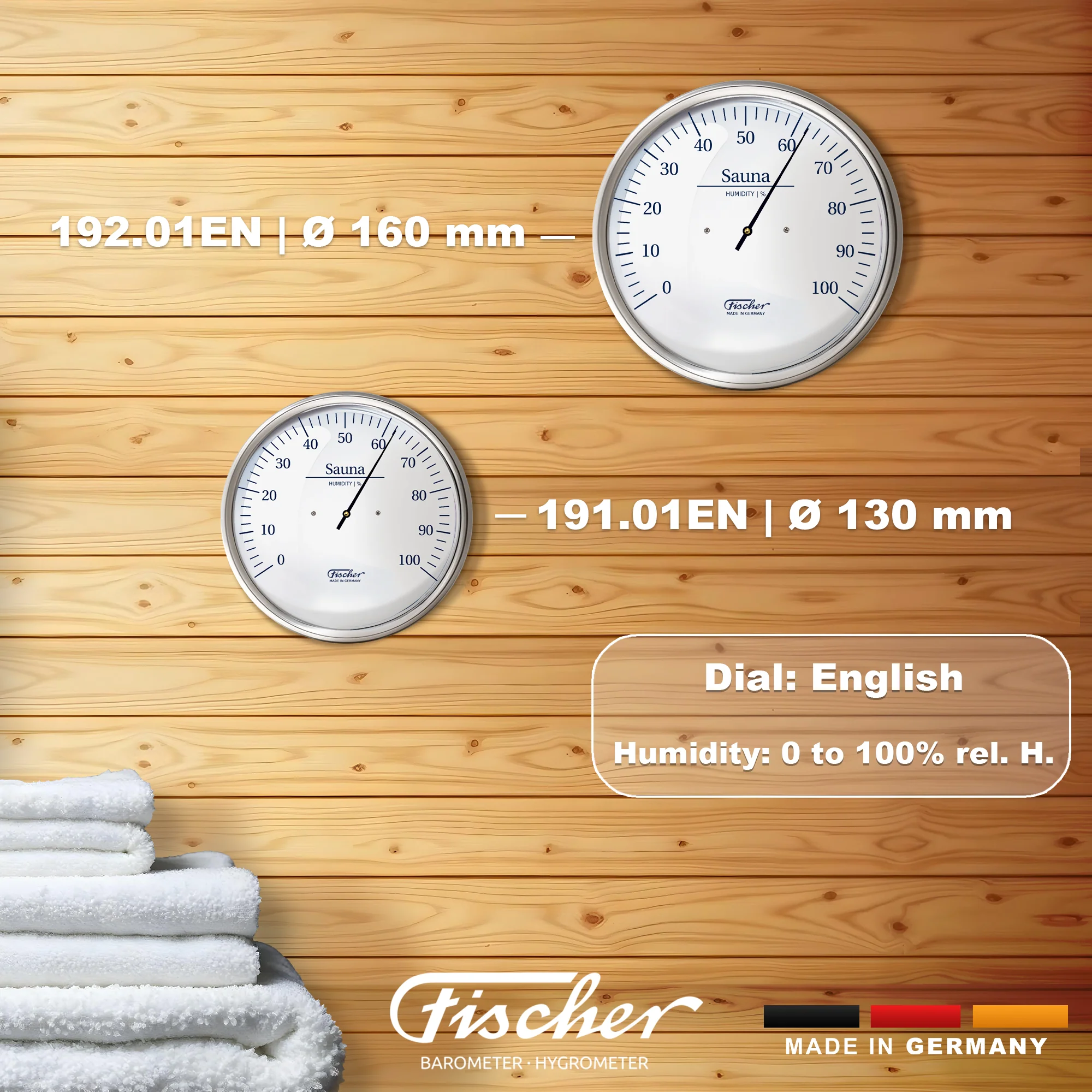 Fischer Sauna Hygrometer, Stainless Steel  (English) - Image 5