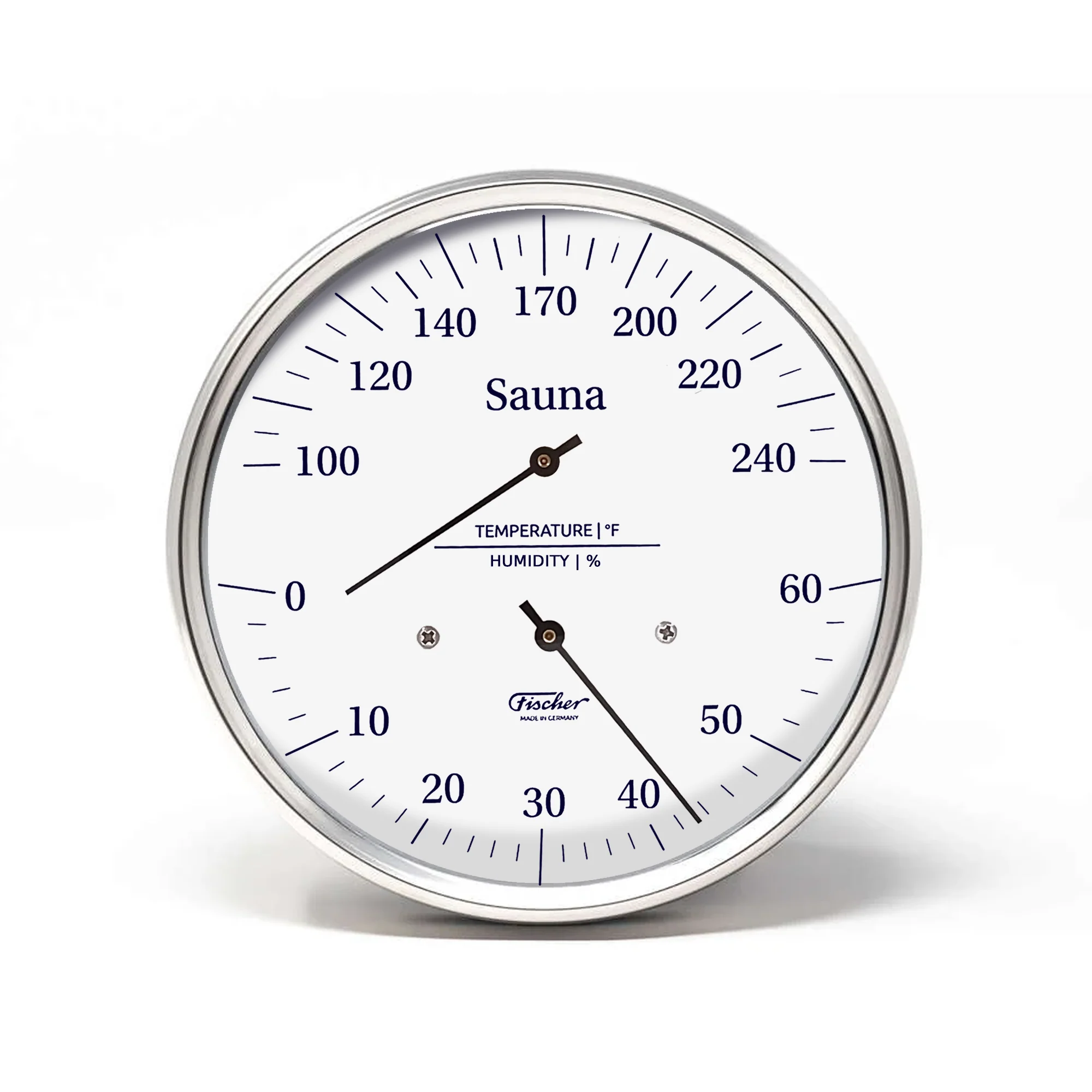 Fischer Sauna Thermometer & Hygrometer, Stainless Steel - US / Fahrenheit - Image 3