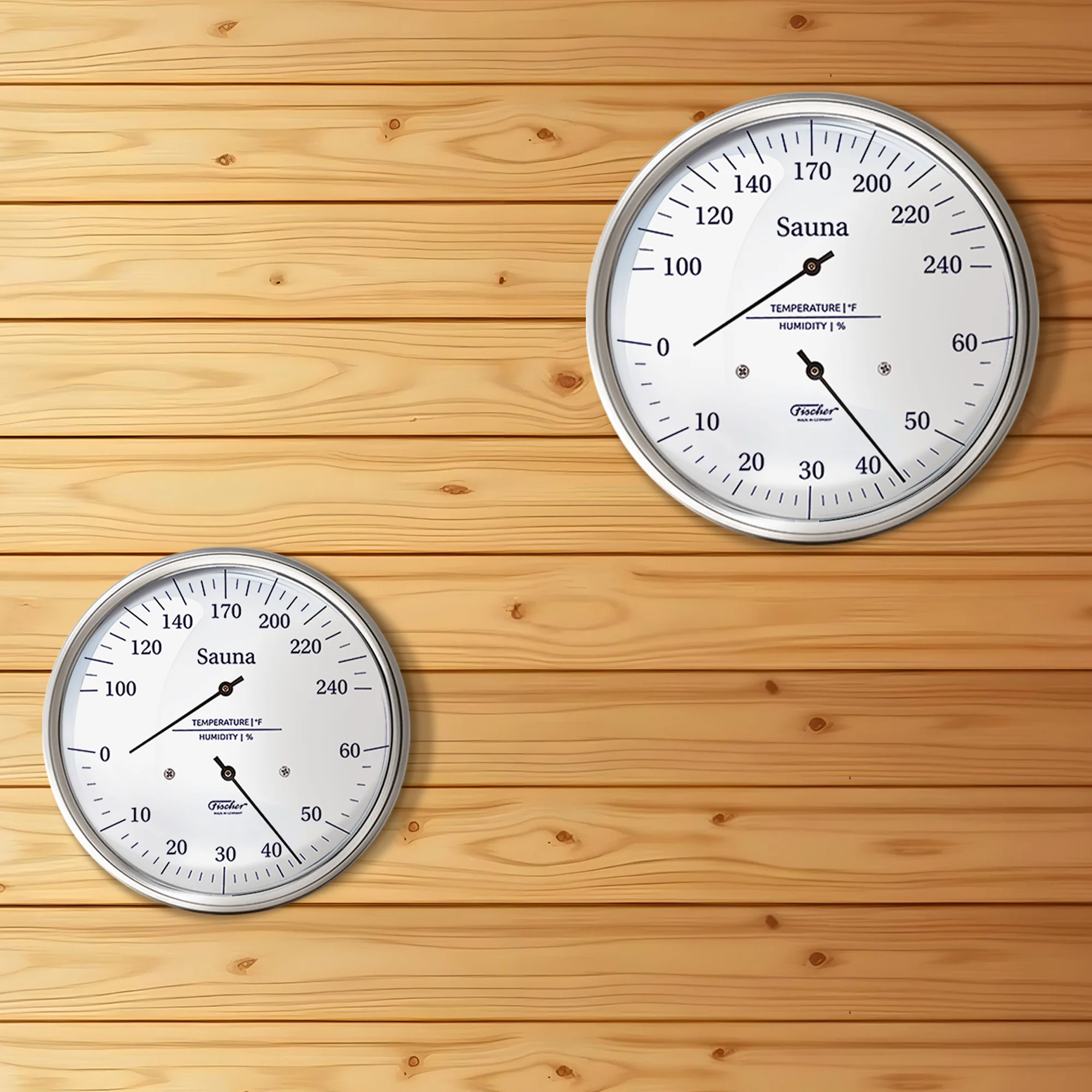 Fischer Sauna Thermometer & Hygrometer, Stainless Steel - US / Fahrenheit - Image 6