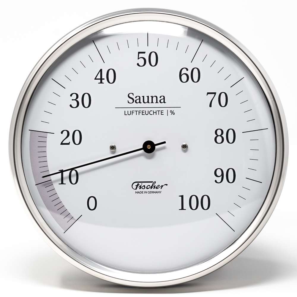 Fischer Sauna Hygrometer, Stainless Steel (German) - Image 2