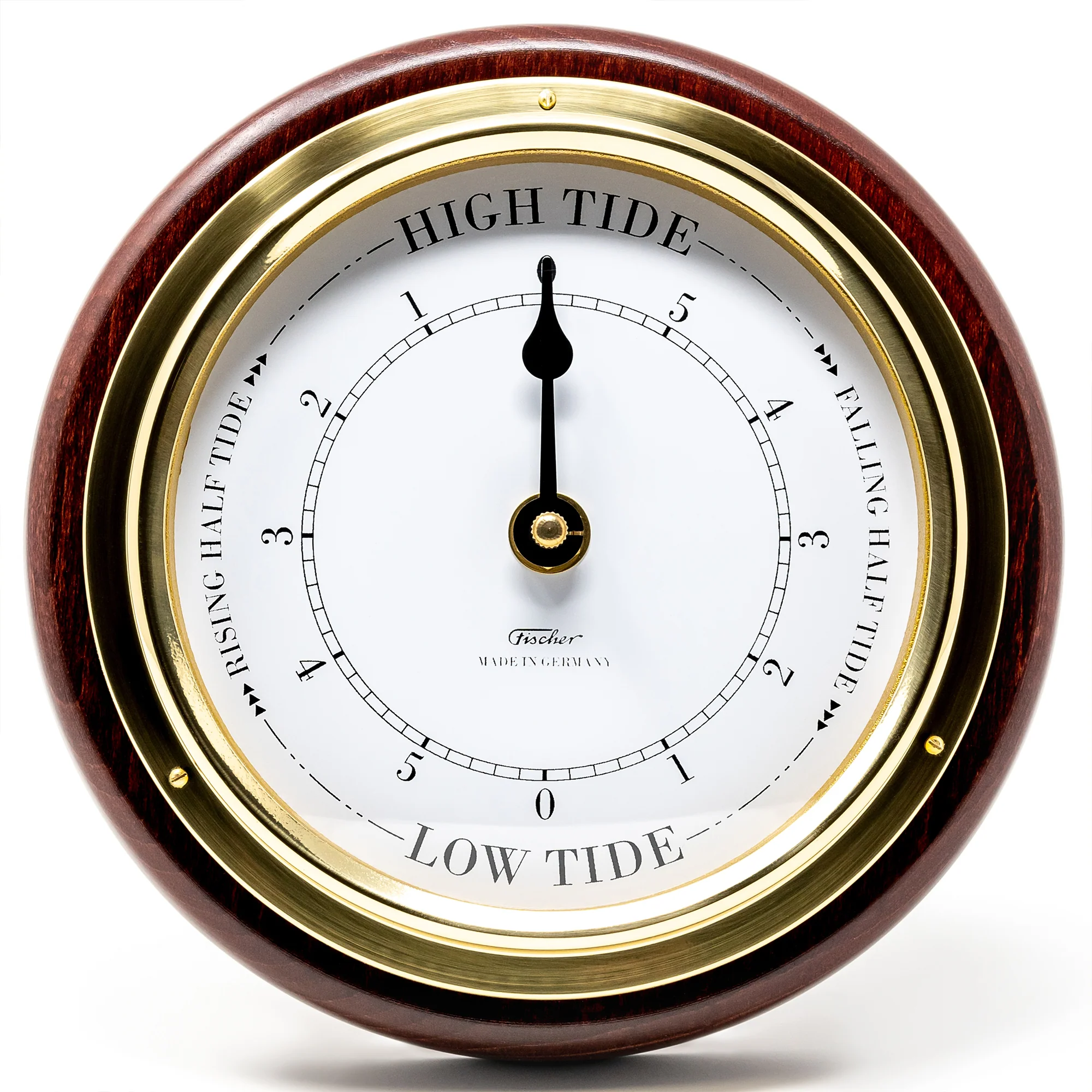 Fischer Tide Clock, Brass / Mahogany Coloured - 1434TD-22 - Image 2