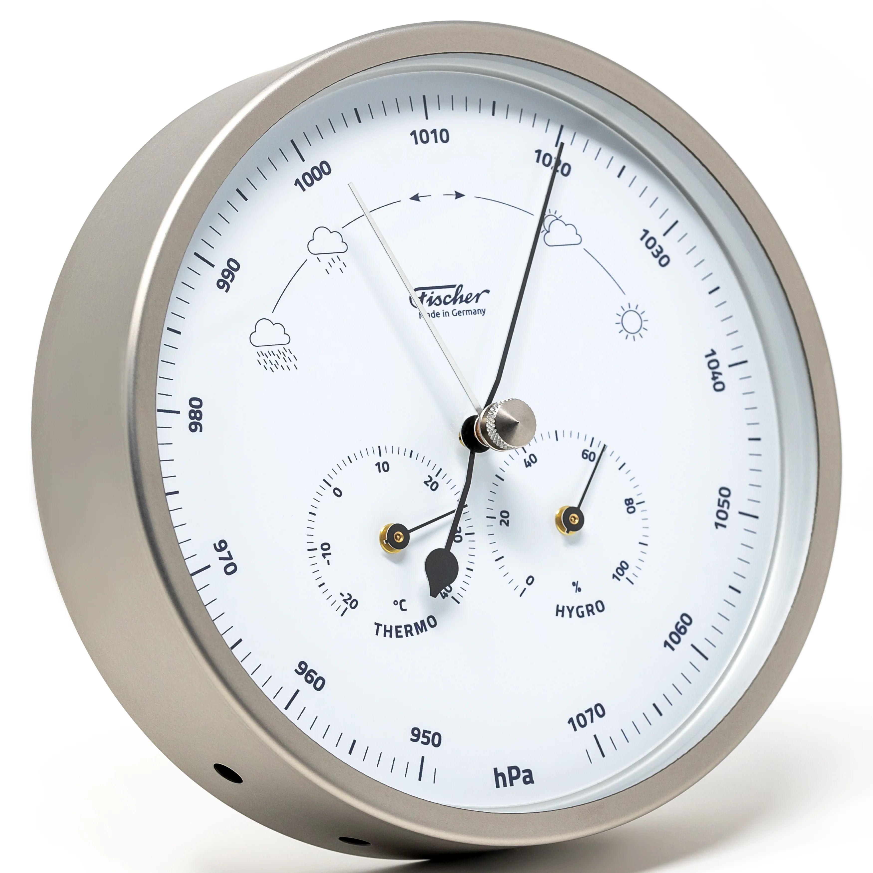 Fischer Barometer with Thermometer & Hygrometer 6.3" - 1602-01 (German Display / °C)