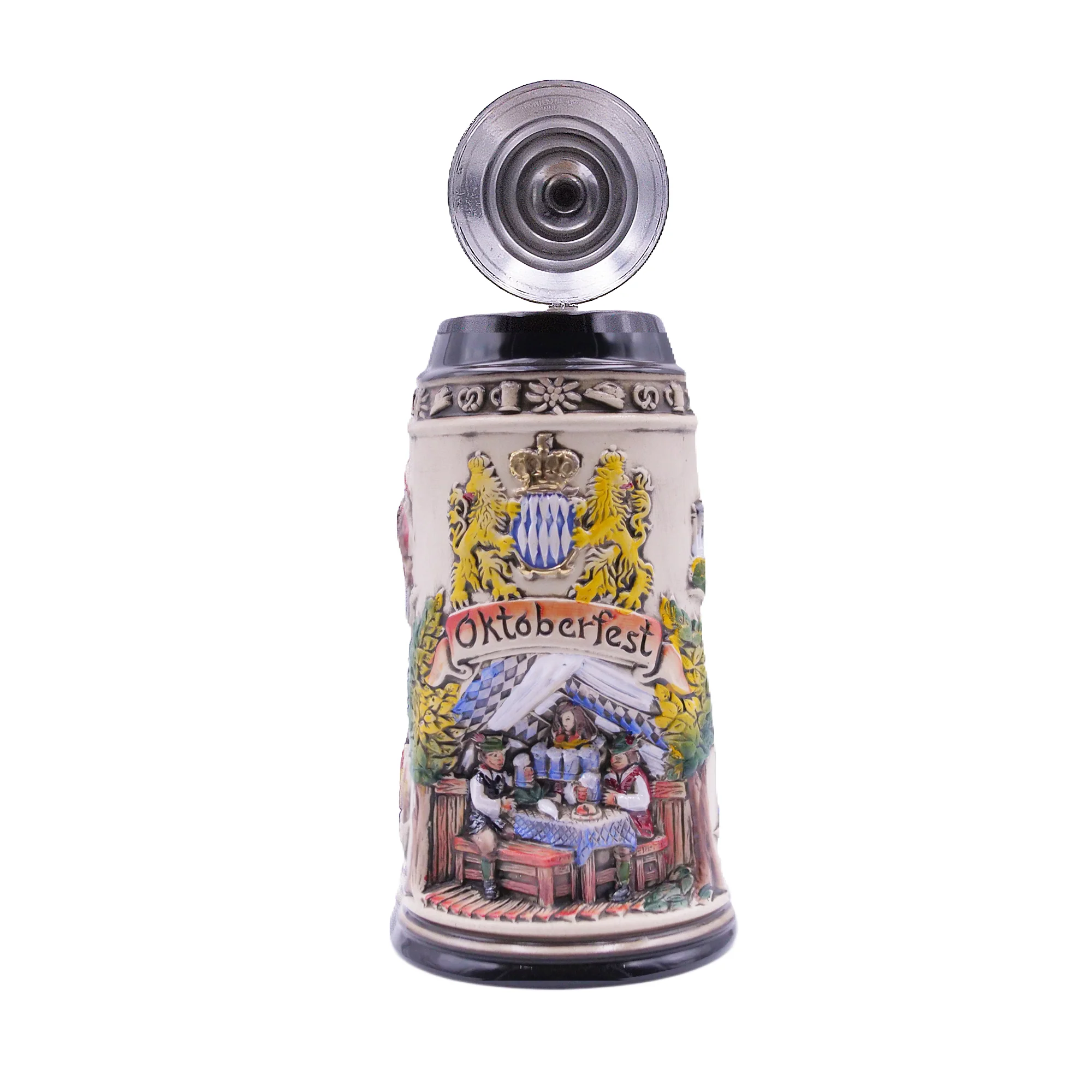 German Beer Stein 1.0 L (33.8 oz), OKTOBERFEST, Special Pewter Lid (ZSD) - No. 1836-906 - Image 2