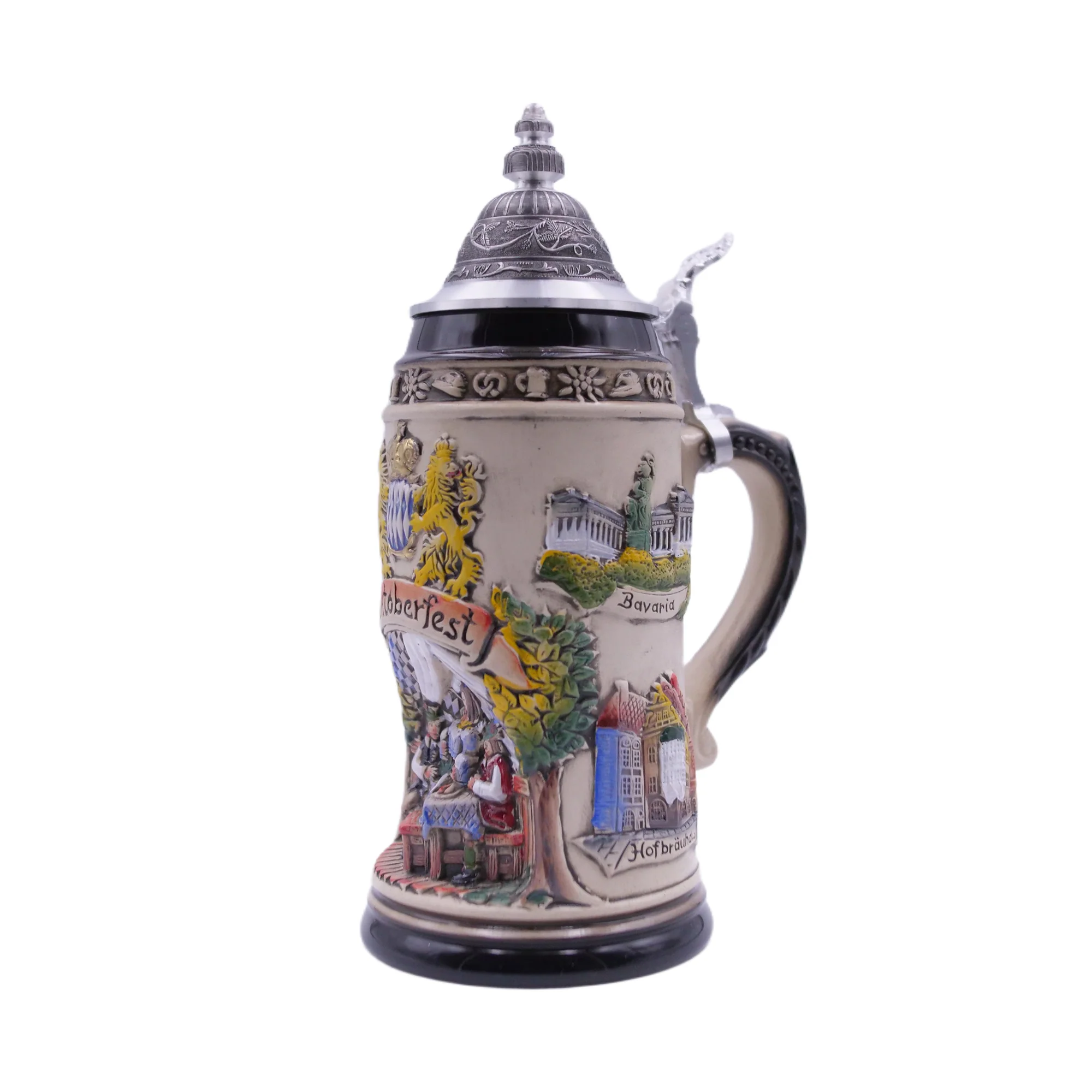 German Beer Stein 1.0 L (33.8 oz), OKTOBERFEST, Special Pewter Lid (ZSD) - No. 1836-906 - Image 4