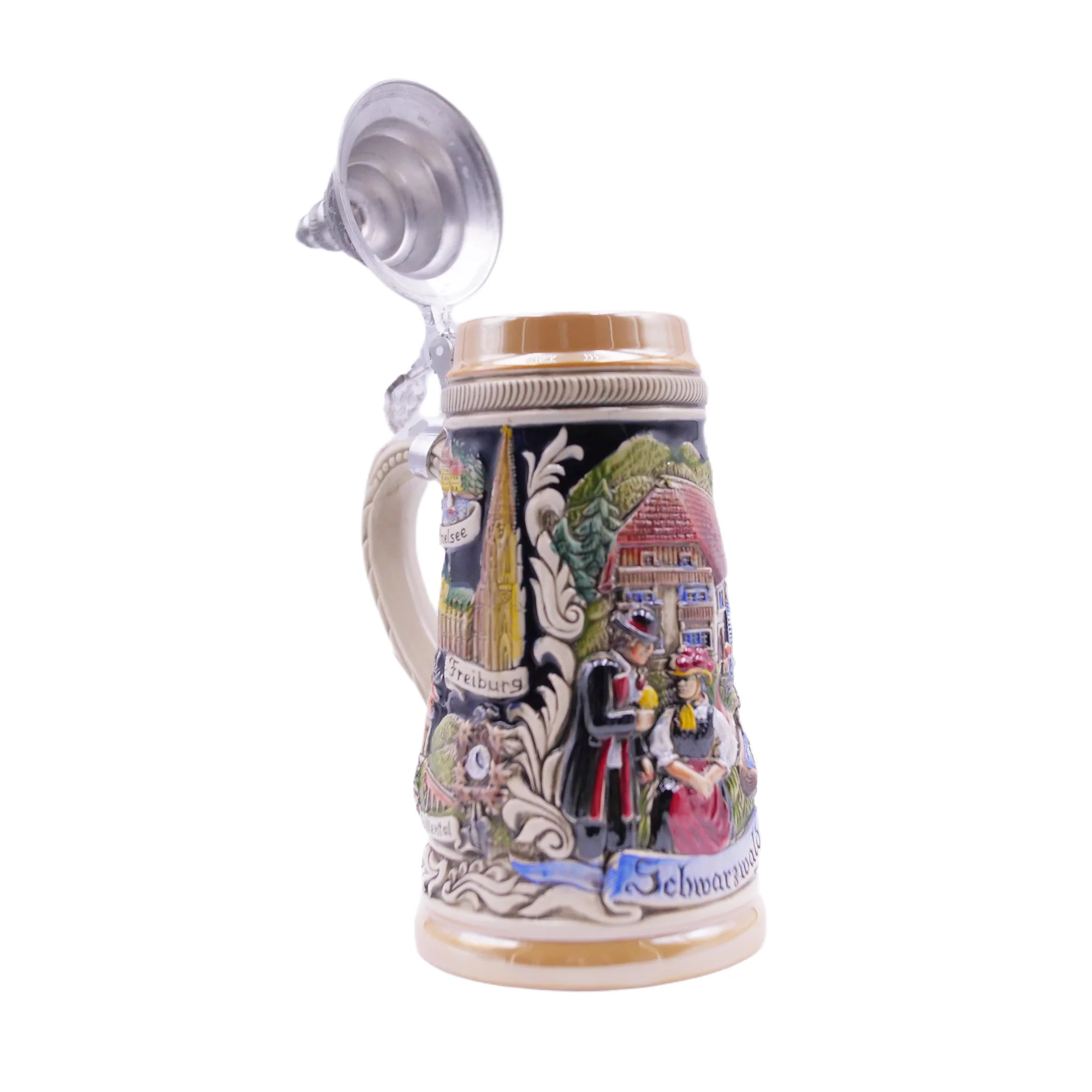 German Beer Stein 1/2 L (16.9 oz), PANORAMA BLACK FOREST, Special Pewter Lid (ZSD) - No. 1749-996 - Image 3