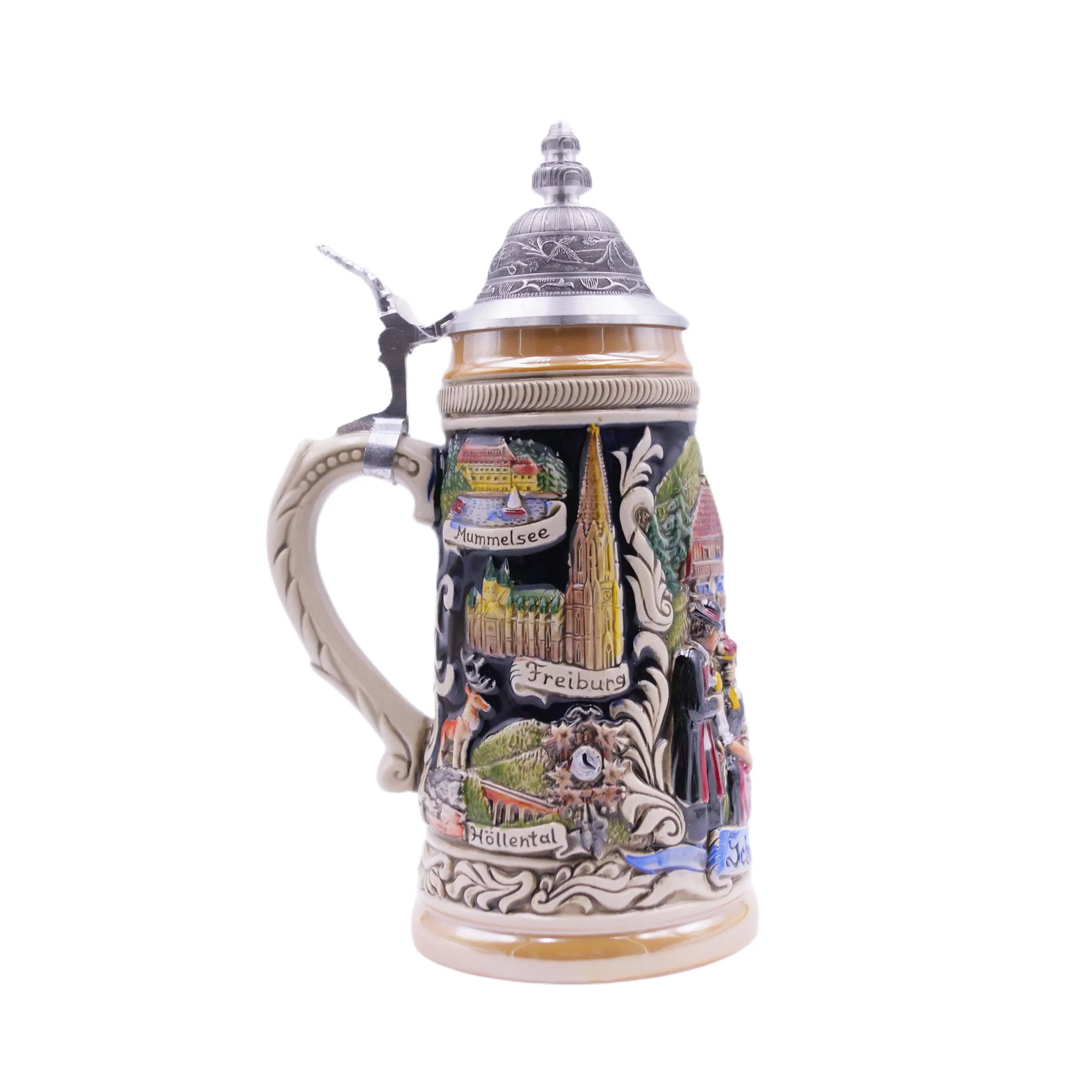 German Beer Stein 1/2 L (16.9 oz), PANORAMA BLACK FOREST, Special Pewter Lid (ZSD) - No. 1749-996 - Image 4