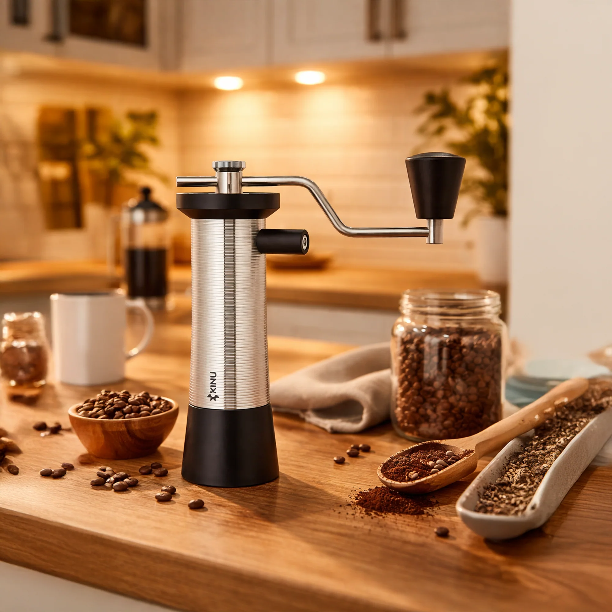 Kinu  M47 Wave Manual Coffee Grinder - Full Metal Precision Grinder - Image 4