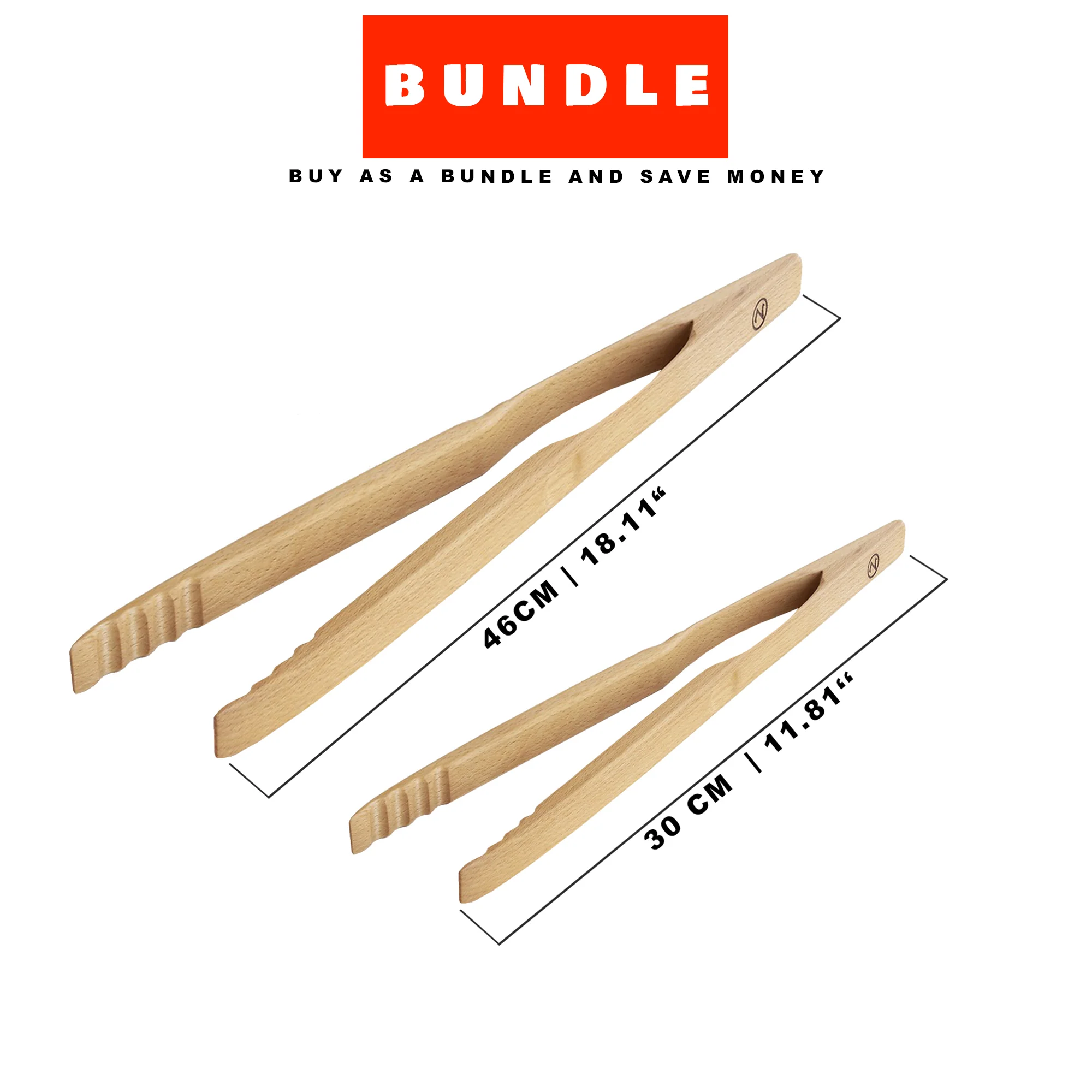 Zetzsche Kitchen Grill Tongs, Beech Wood, Gift Box - Image 7