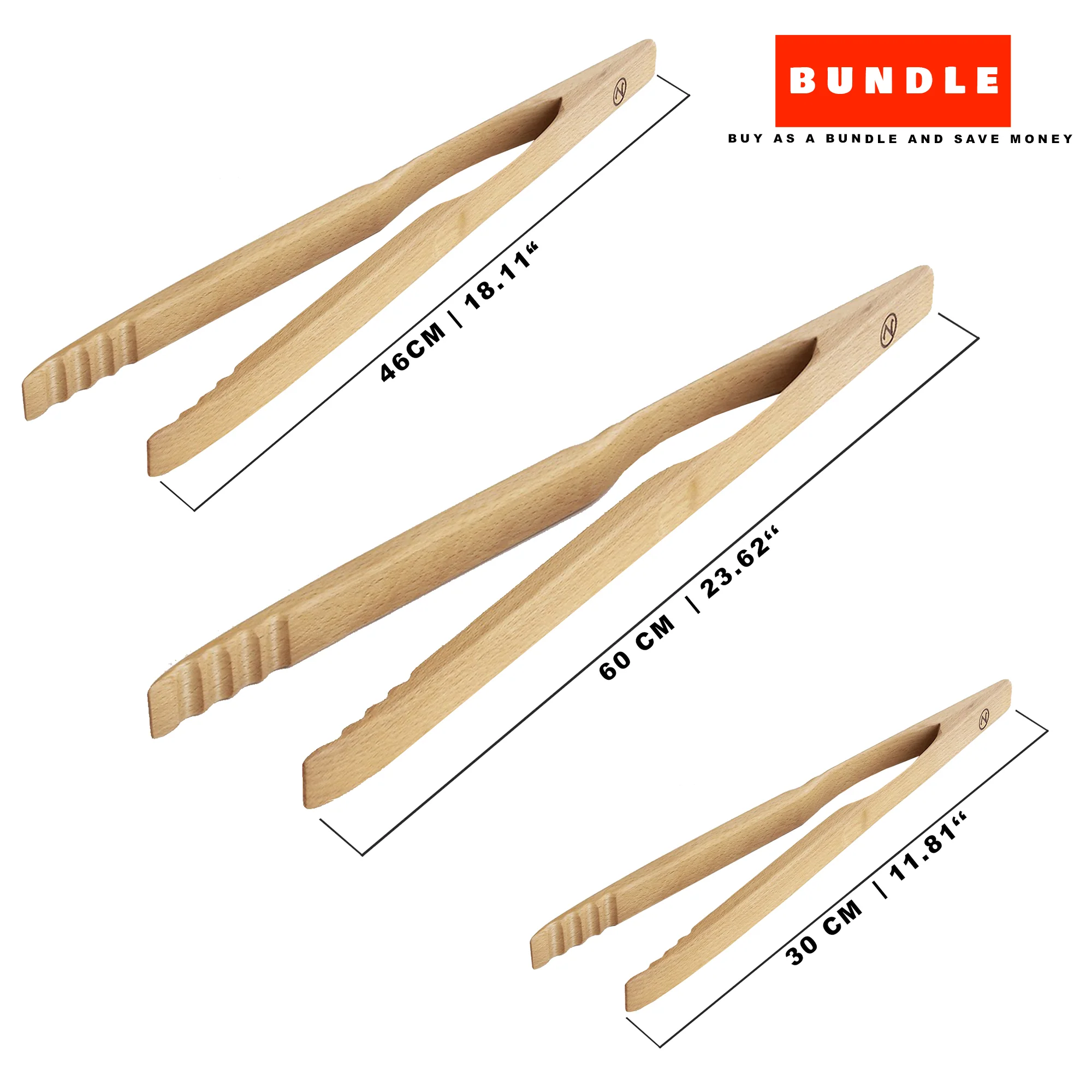 Zetzsche Kitchen Grill Tongs, Beech Wood, Gift Box - Image 8
