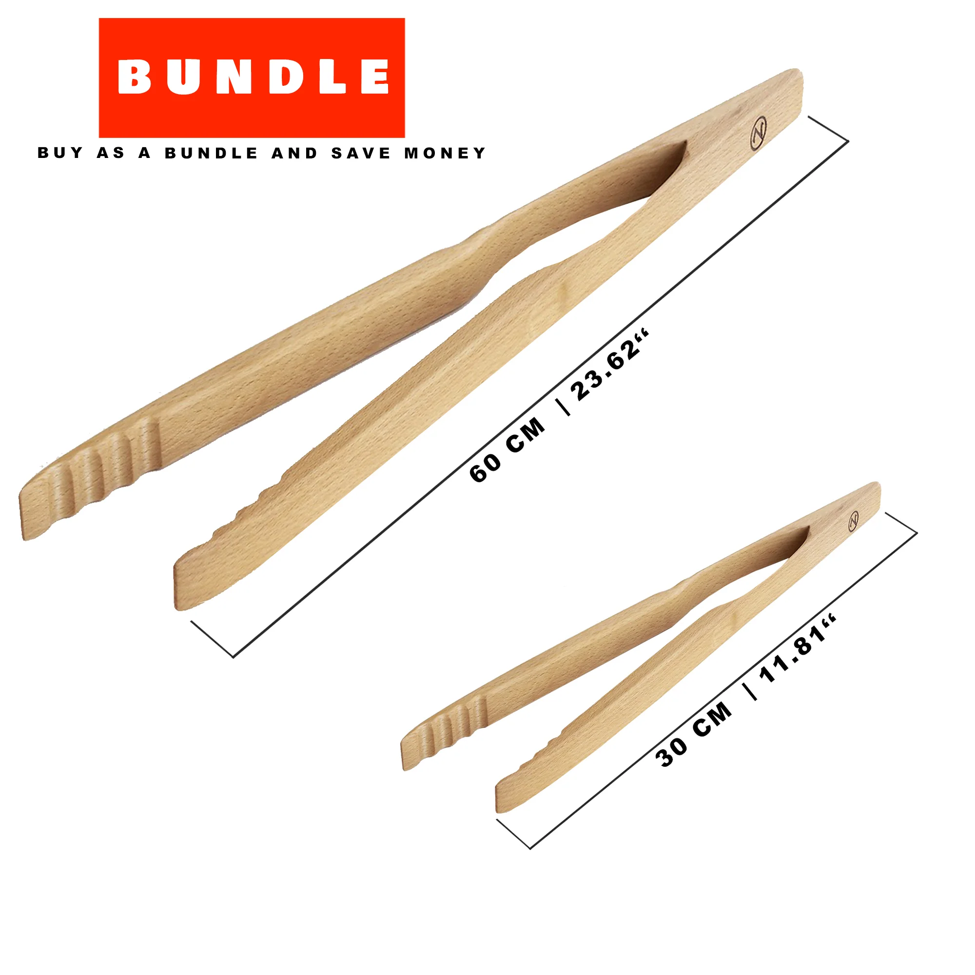Zetzsche Kitchen Grill Tongs, Beech Wood, Gift Box - Image 9