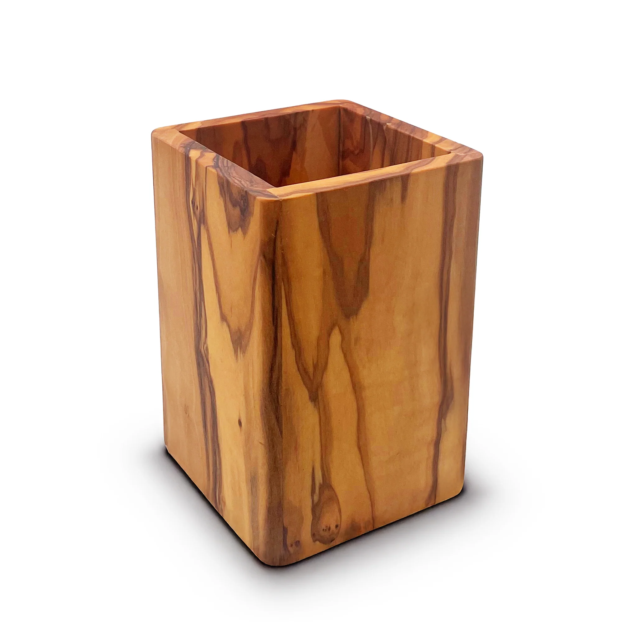 PASTERKAMP Olive Wood Utensil Holder - Ø 16 cm / 6.3"