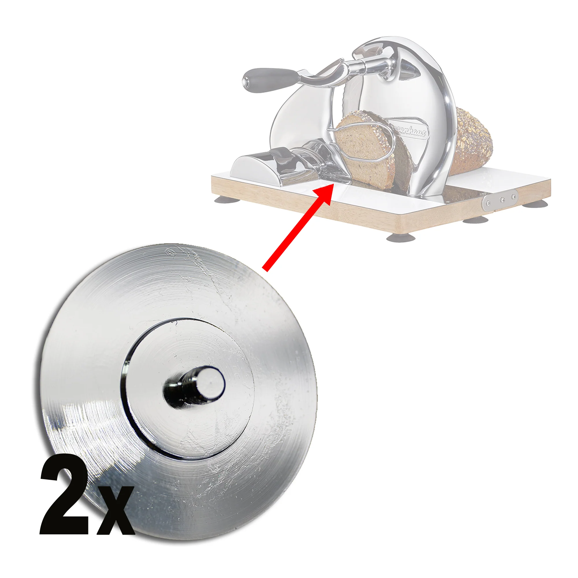 Zassenhaus Replacement Screw for Bread Slicer Vintage, 2 pcs