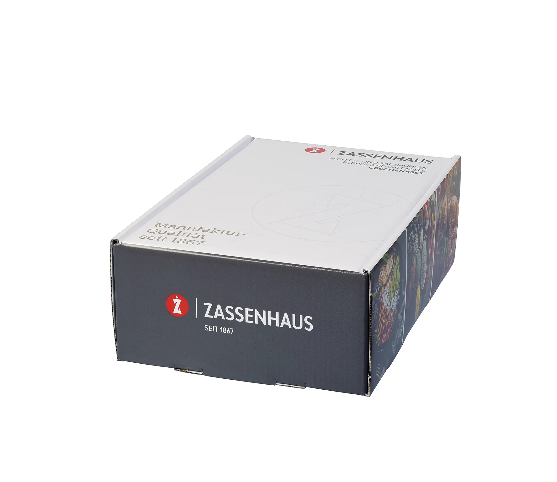 Zassenhaus Pepper & Salt Mill Set FRANKFURT with Coaster, Olive Wood - Image 9
